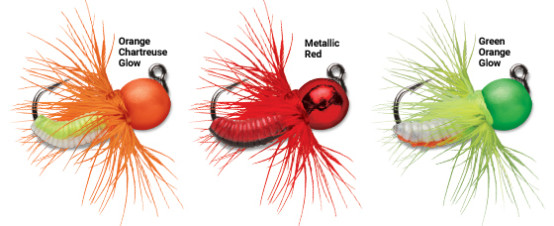 Panfish can't resist hot new VMC Tungsten Fly Jig colors, ICE FORCE